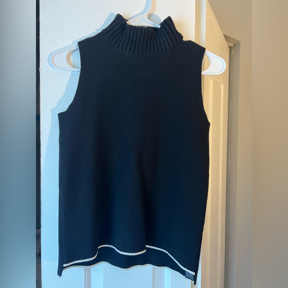 Zara Black Knit Turtleneck Sleeveless Top